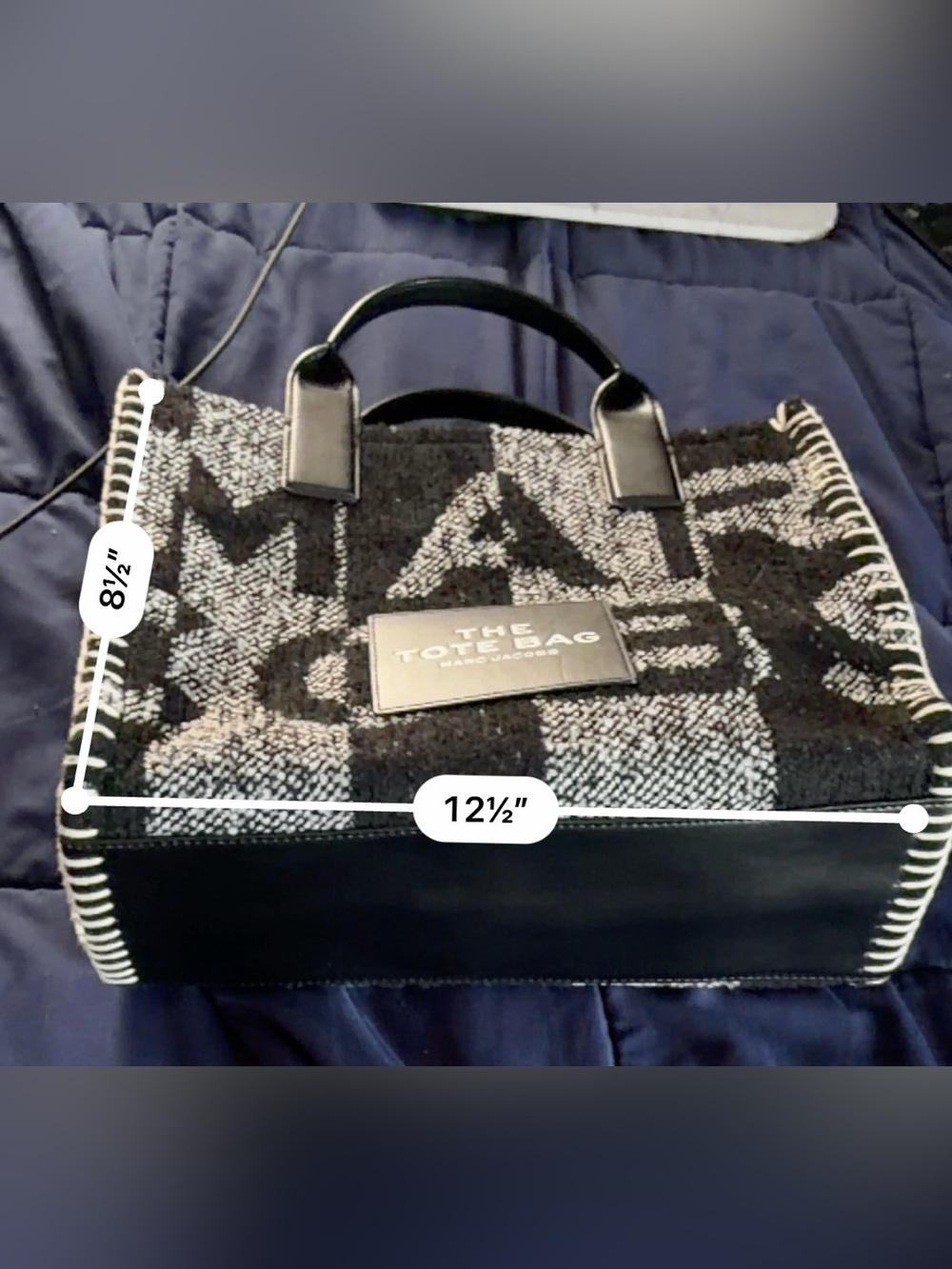 Marc Jacobs The Tote Bag - Black and Gray wool Tote - Picture 7 of 8